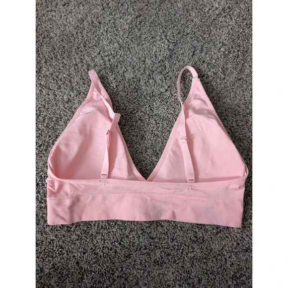 Juicy Couture Pink Seamless Rhinestone Logo Bralette V-Neck Adjustable Straps M - Picture 5 of 5
